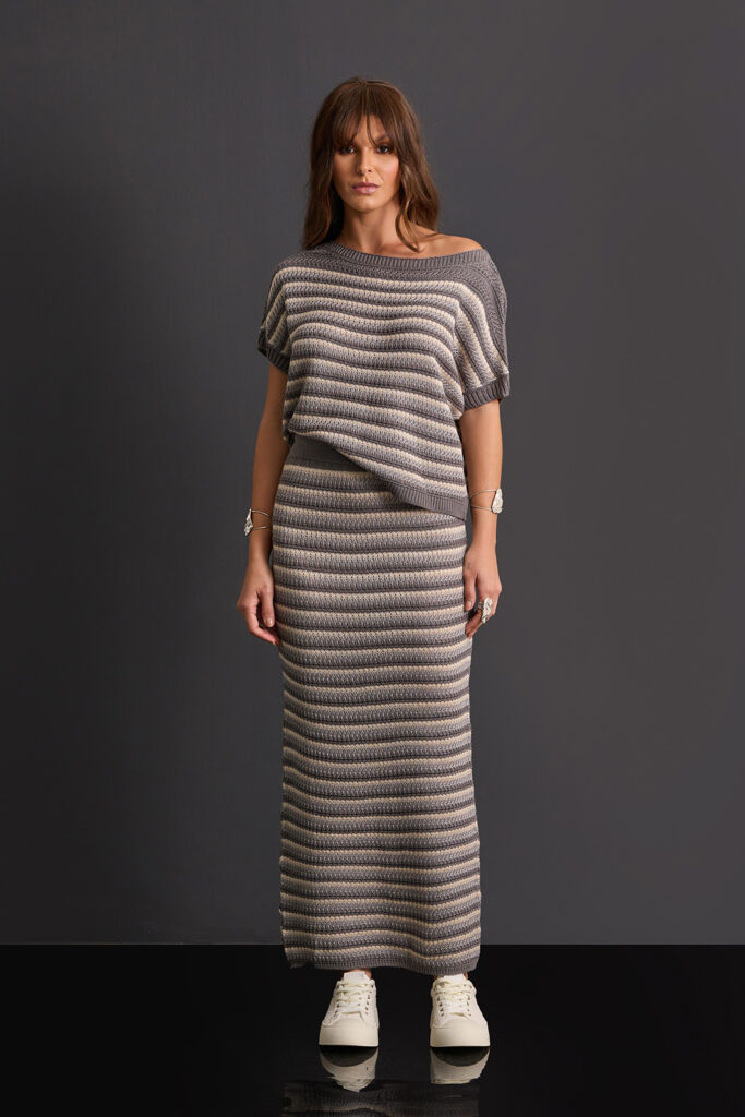 Saia Midi Reta Tricot