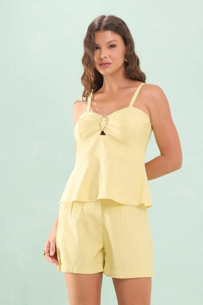 Blusa Alça Detalhe Fivela Viscose