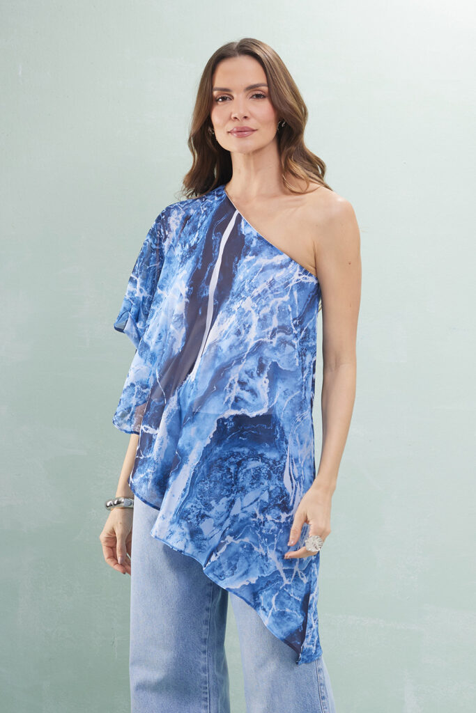 Blusa Assimétrica Chiffon