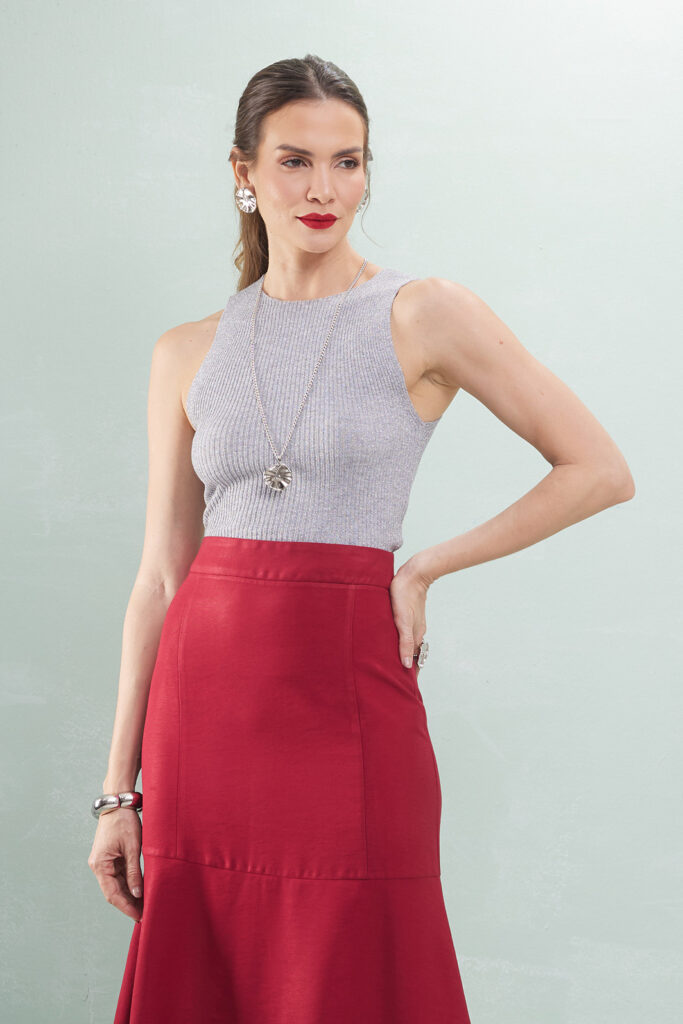 Blusa Regata Tricot Lurex