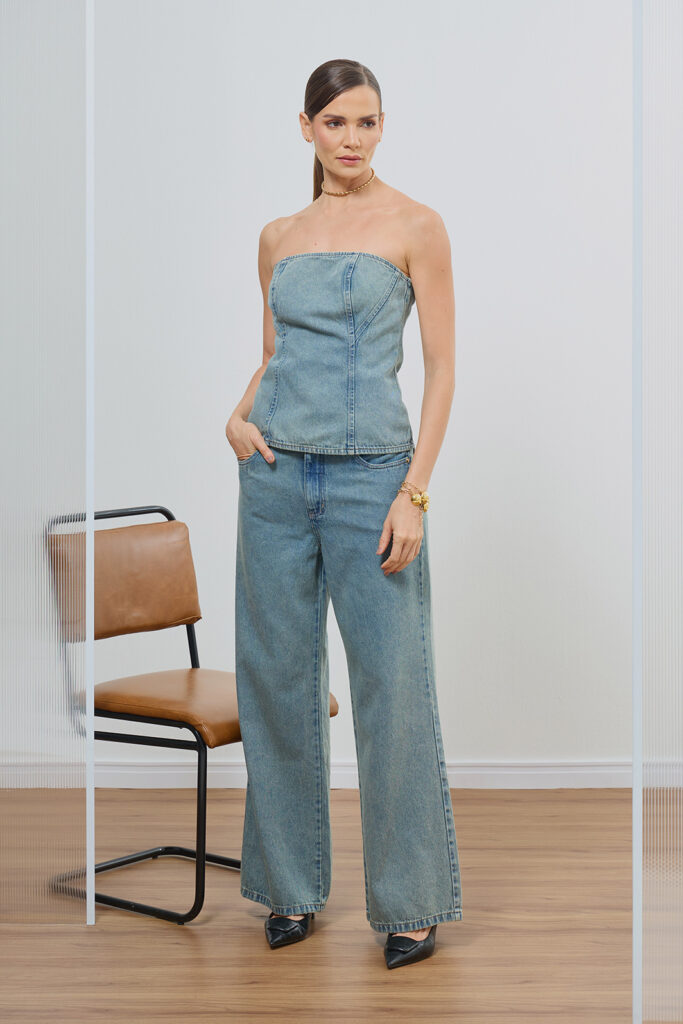 Calça Jeans Wide Leg