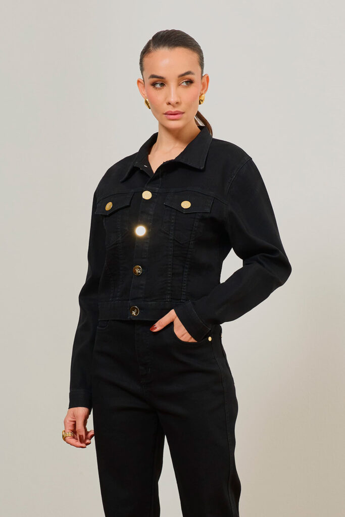 Jaqueta Sarja Com Bolsos