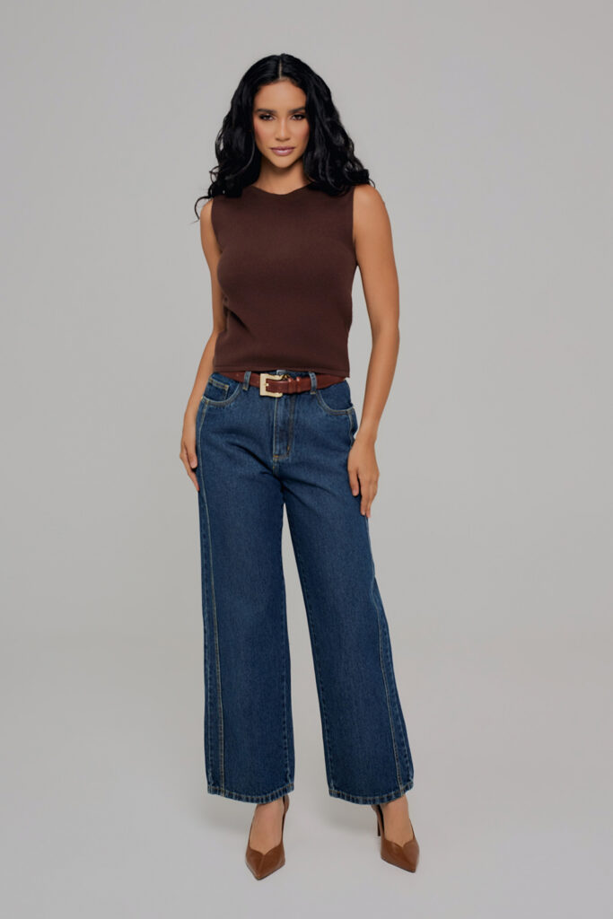 Blusa Regata Cava Reta Tricot