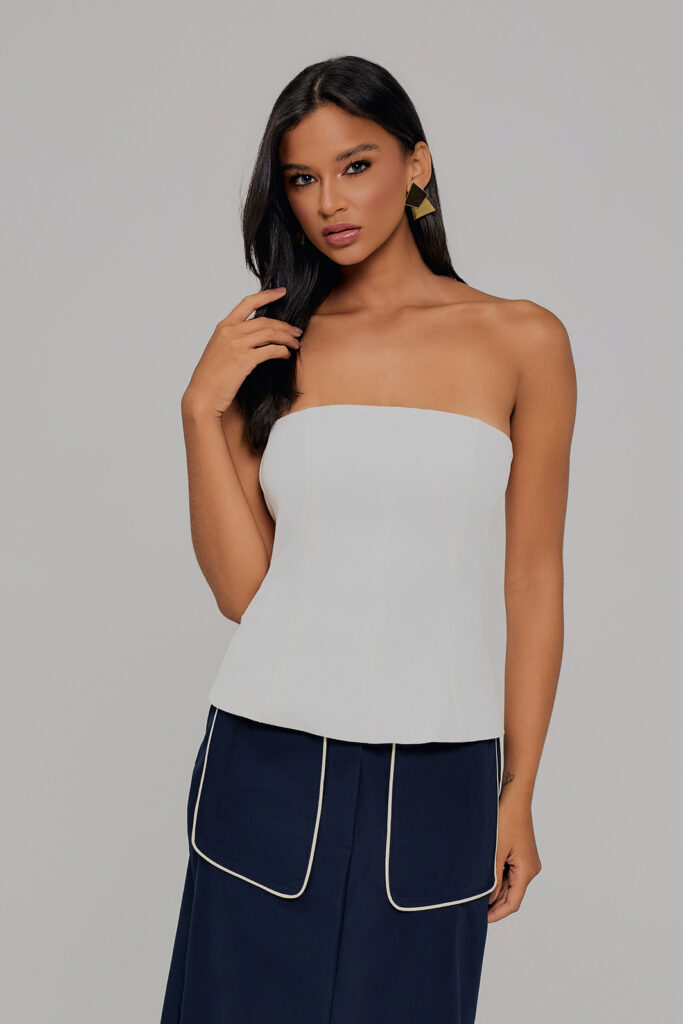 Blusa Corset Com Peplum Alfaiataria