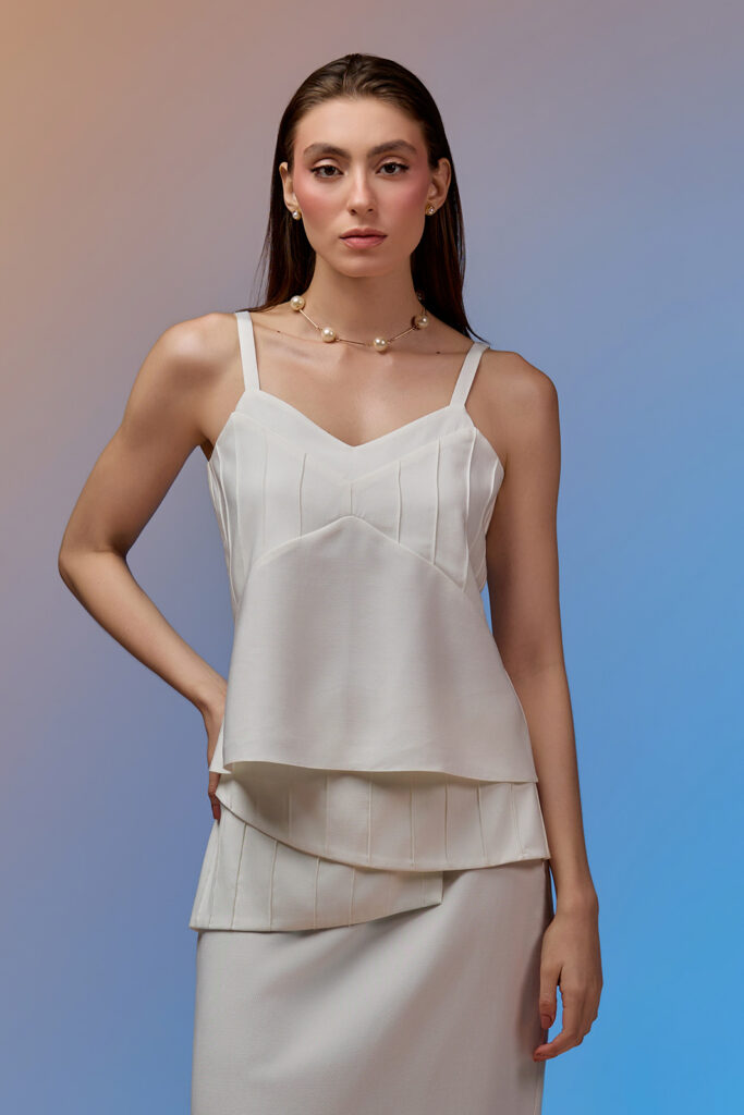 Blusa Alça Detalhe Nervura Busto Viscose