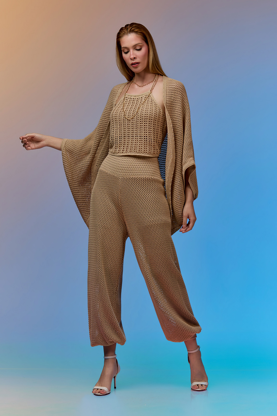 Calça Pala Larga Aladim Ponto Aberto Tricot