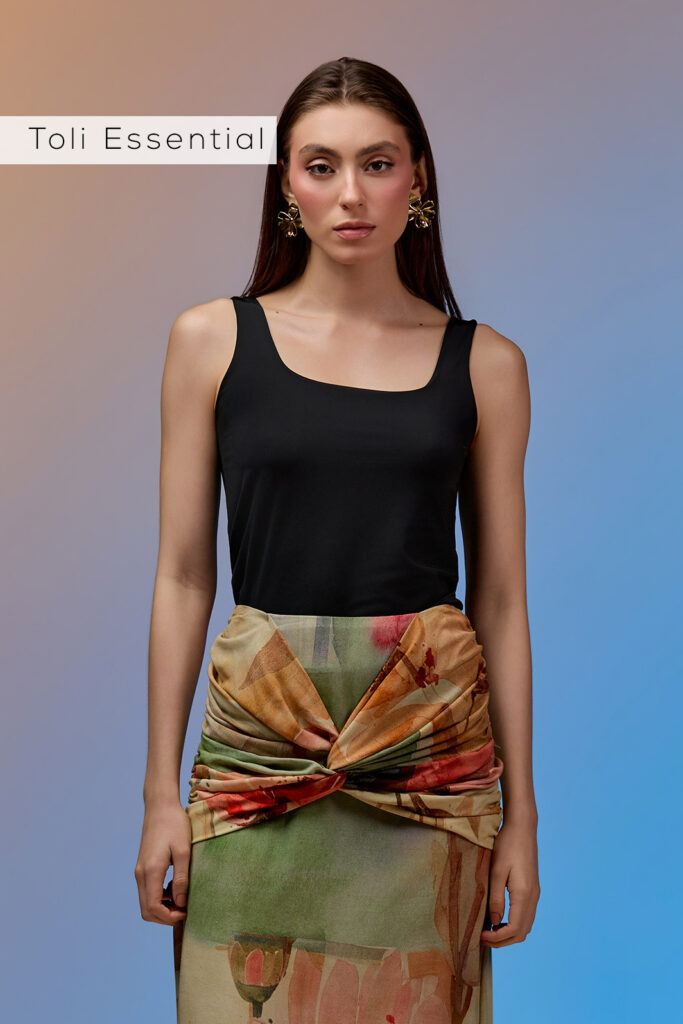 Blusa Regata Decote Quadrado Poliamida