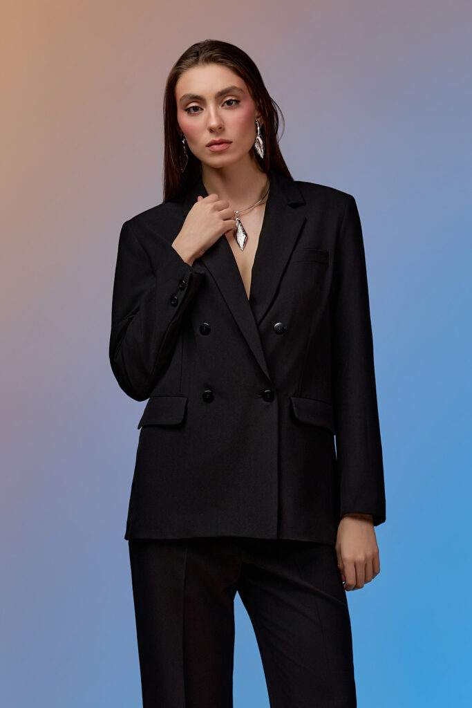 Blazer Maxi Forrado Transpassado Alfaiataria