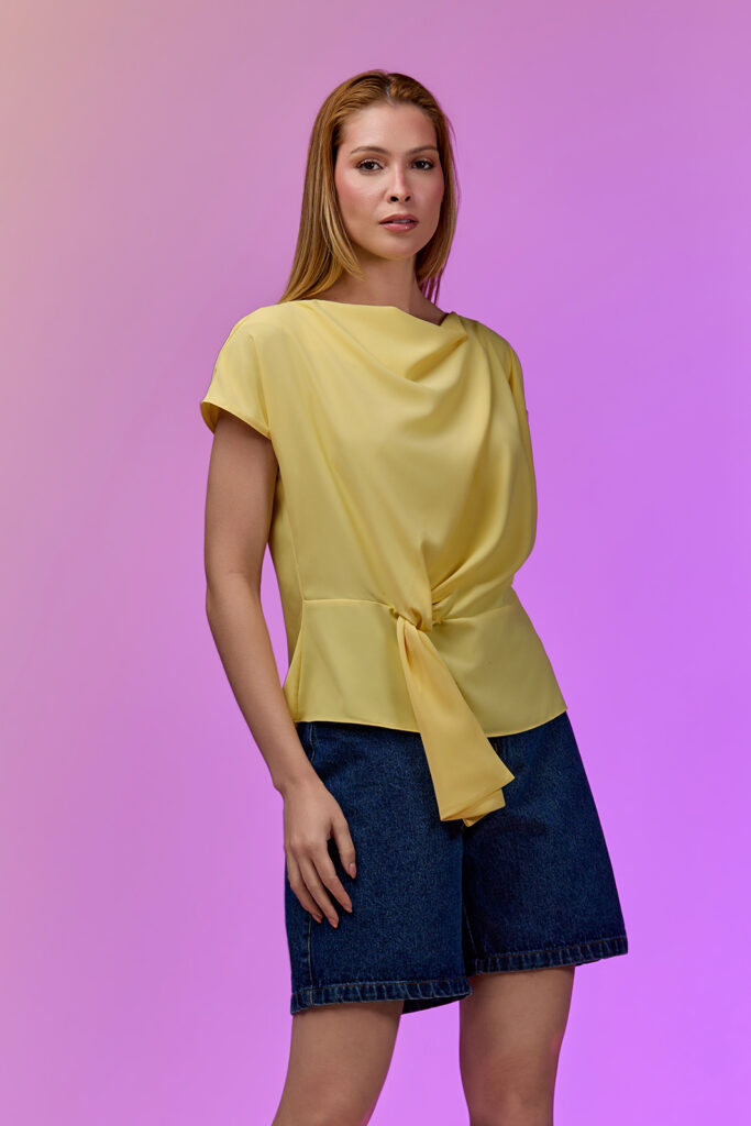 Blusa Degagê Com Amarração Crepe