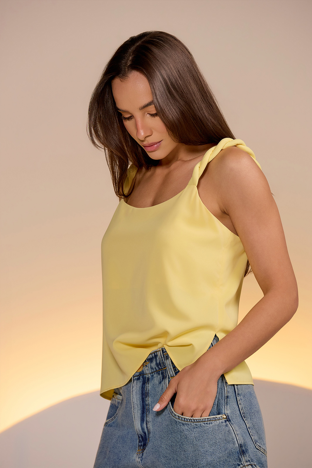 Blusa Alça Torcida Crepe